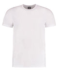 The KK504 by Kustom Kit is a plain white short-sleeve T-shirt featuring a round neckline with no visible designs or logos, shown against a white background.