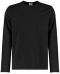 The KK510 by Kustom Kit is a black long-sleeve T-shirt featuring a crew neck, displayed against a plain white background.