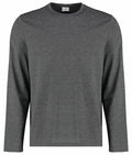 Kustom Kit KK510 gray long-sleeve crewneck shirt on a white background.
