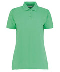 The product KK703, a green short-sleeve polo shirt by Kustom Kit featuring a collar and three buttons, is displayed on a plain white background.