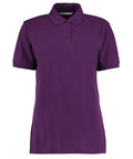 The KK703 by Kustom Kit is a purple short-sleeve polo shirt featuring a collar and three buttons.