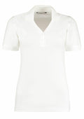 The Kustom Kit KK732 is a white short-sleeve polo shirt displayed on a plain background, showcasing its collar and buttoned placket.