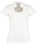 Kustom Kit's KK755 features a white T-shirt with a distinctive cutout neckline and short sleeves.