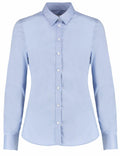 Kustom Kit KK782: A light blue tailored fit long-sleeve shirt featuring a collar and buttoned cuffs.