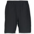 Finden & Hales LV817 black athletic shorts featuring an elastic waistband and zippered pockets on both sides.