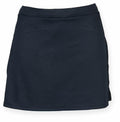 The LV833 by Finden & Hales is a sleek black A-line skirt featuring a smooth texture, showcased against a plain white background.