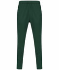 A pair of Finden & Hales LV881 plain dark green sweatpants featuring an elastic waistband.