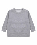 Larkwood LW06T baby sweatshirt in gray featuring long sleeves and snap buttons on one shoulder.