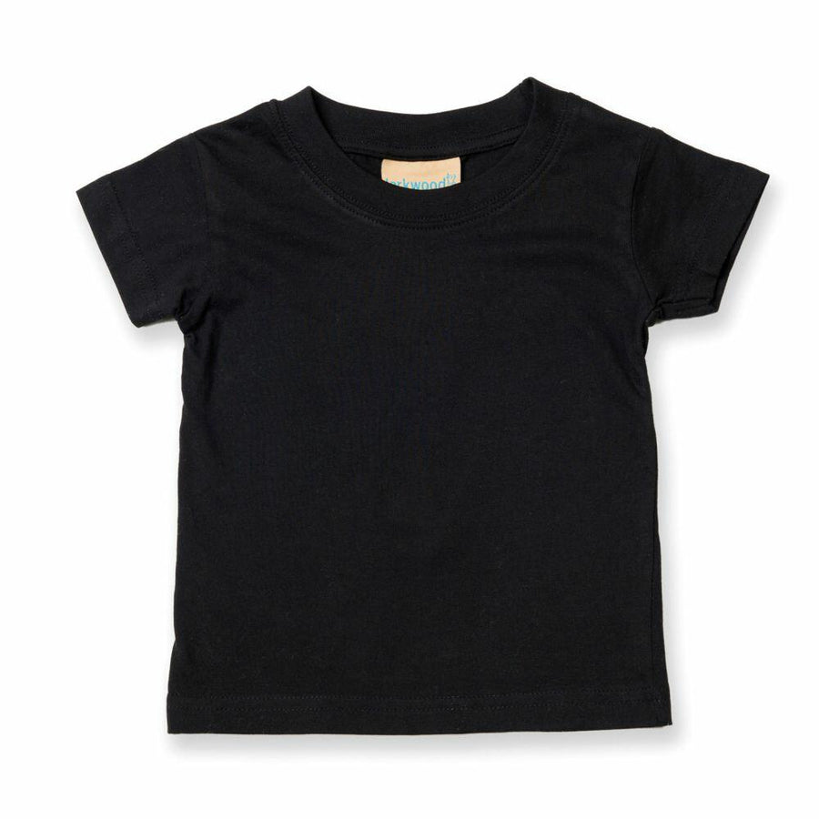 LW20T, a black short-sleeve t-shirt from Larkwood, displayed on a white background.