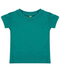 The LW20T by Larkwood is a short-sleeve T-shirt in teal, featuring a simple and plain design. It is displayed flat against a white background, highlighting the front side.