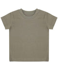 The Larkwood LW20T is a plain khaki green t-shirt featuring short sleeves and a round neckline, displayed on a white background.