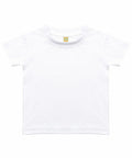 The LW20T, a plain white short-sleeve t-shirt by Larkwood, is displayed against a white background. It showcases its simple design, round neck, and clean fabric.