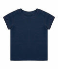 The Larkwood LW620 plain navy blue short-sleeve T-shirt is displayed on a white background.
