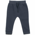 Larkwood's LW62T sweatpants for children, featuring a dark gray color with a drawstring waistband and cuffed ankles, are laid flat against a white background.