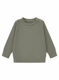Larkwood LW800 olive green sweatshirt featuring long sleeves and button accents on one shoulder.