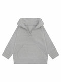 LW802 hoodie by Larkwood, featuring a gray color, long sleeves, and a front pocket, laid flat on a white background.