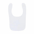 The Larkwood LW82T baby bib, featuring a soft texture and a simple, curved design, is shown against a white background. It is designed for easy fastening around the neck.
