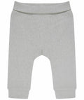 Larkwood's LW850 gray baby pants, featuring an elastic waistband and cuffed ankles, laid flat on a white background.