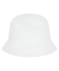 The Hats product is a plain white bucket hat featuring a wide, downward-sloping brim and visible edge stitching, shown against a white background.