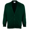 The Maddins MD04B is a bottle cardigan featuring a deep V-neck, button closure, long