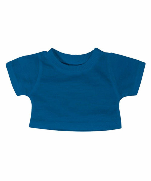 A plain, short-sleeved, royal blue Mumbles MM071 crewneck shirt.