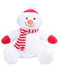 Meet the Mumbles MM567, a cheerful plush snowman wearing a red and white striped scarf, red mittens, and a matching hat.