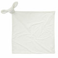 A baby blanket from Mumbles, Model MM751, in white with a plush bunny head attached at one corner.