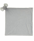 Mumbles MM751 baby blanket in gray featuring an elephant head on one corner.