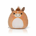 The Mumbles MM800 is a plush toy designed to resemble a round horse, featuring brown fur, small ears, and a fluffy tuft of hair on its head. It showcases a cheerful face with embroidered eyes and cheeks, along with a white belly.