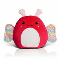 Mumbles MM800 plush toy featuring a red body, white belly, cheerful smile, pink antennae, and rainbow-patterned wings.
