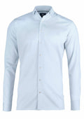 Nimbus N102M: Light blue, long-sleeve button-up shirt with a collar on a white background.