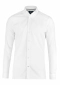 The Nimbus N102M, a white long-sleeve button-up shirt featuring a collar, is showcased against a plain background.