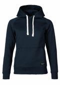 Nimbus's N106F is a classic black hoodie featuring white drawstrings, a kangaroo pocket, and a subtle label near the hem.