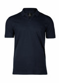 A plain black short-sleeve polo shirt with a collar from Nimbus, known as the N107M.