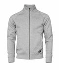 The Nimbus N110M is a gray zip-up jacket, featuring a high collar, long sleeves, and adorned with a small black label on the bottom right.