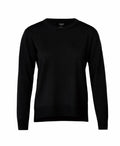 Nimbus N113F plain black crew neck sweater with long sleeves.
