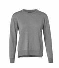 Nimbus's N113F is showcased as a gray crew-neck sweater with long sleeves, beautifully presented on a white background.