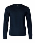 A Nimbus N113M long-sleeve sweater in plain navy blue, featured against a white background.