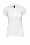 Nimbus N119F: White short-sleeve polo shirt featuring a collar and three buttons, showcased on a plain background.