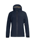 The Jackets product is a navy blue hooded jacket featuring a front zip, two zipped side pockets, and adjustable cuffs, shown against a white background.