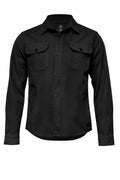 The Nimbus NB118 is a black long-sleeve button-up shirt featuring two chest pockets.