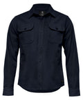 A black long-sleeve button-up shirt with two front pockets from the Nimbus collection, known as product NB118.