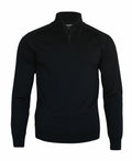 Nimbus NB121 black long-sleeve pullover featuring a half-zip collar, showcased against a white backdrop.