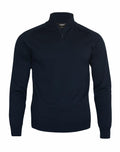 The Nimbus NB121 is a black, long-sleeved pullover sweater featuring a quarter-zip design.