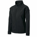 The Nimbus NB30F is a black softshell jacket featuring a high collar and a zip-up front.