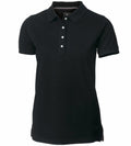 Nimbus NB37F black short-sleeve polo shirt with a buttoned collar displayed against a plain white background.