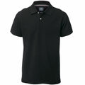 Nimbus NB37M short-sleeve polo shirt in black, featuring a collar and two buttons.