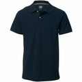 The Nimbus NB37M is a plain black polo shirt featuring a collar and short sleeves.