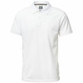 A Nimbus NB37M polo shirt in plain white, featuring a collar and two buttons, displayed on a white background.