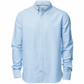 A Nimbus NB45M light blue shirt featuring a button-up design, a collar, and long sleeves.